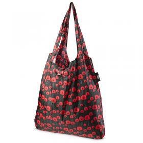 recycled plastic foldable bag shopper with remembrance day field poppy design